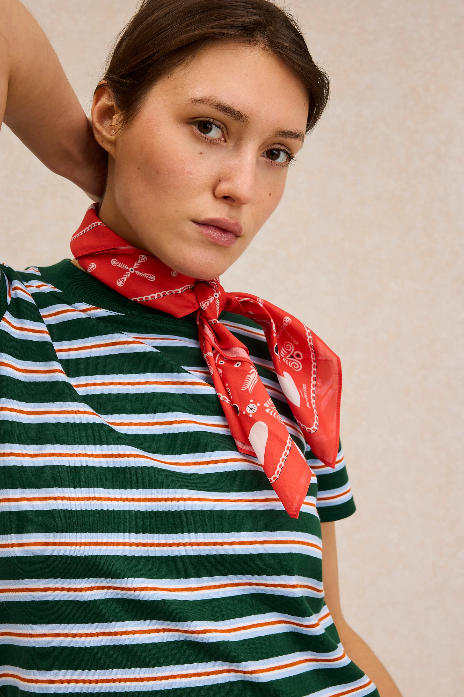 Bandana Pérégrine rouge coquelicot en coton