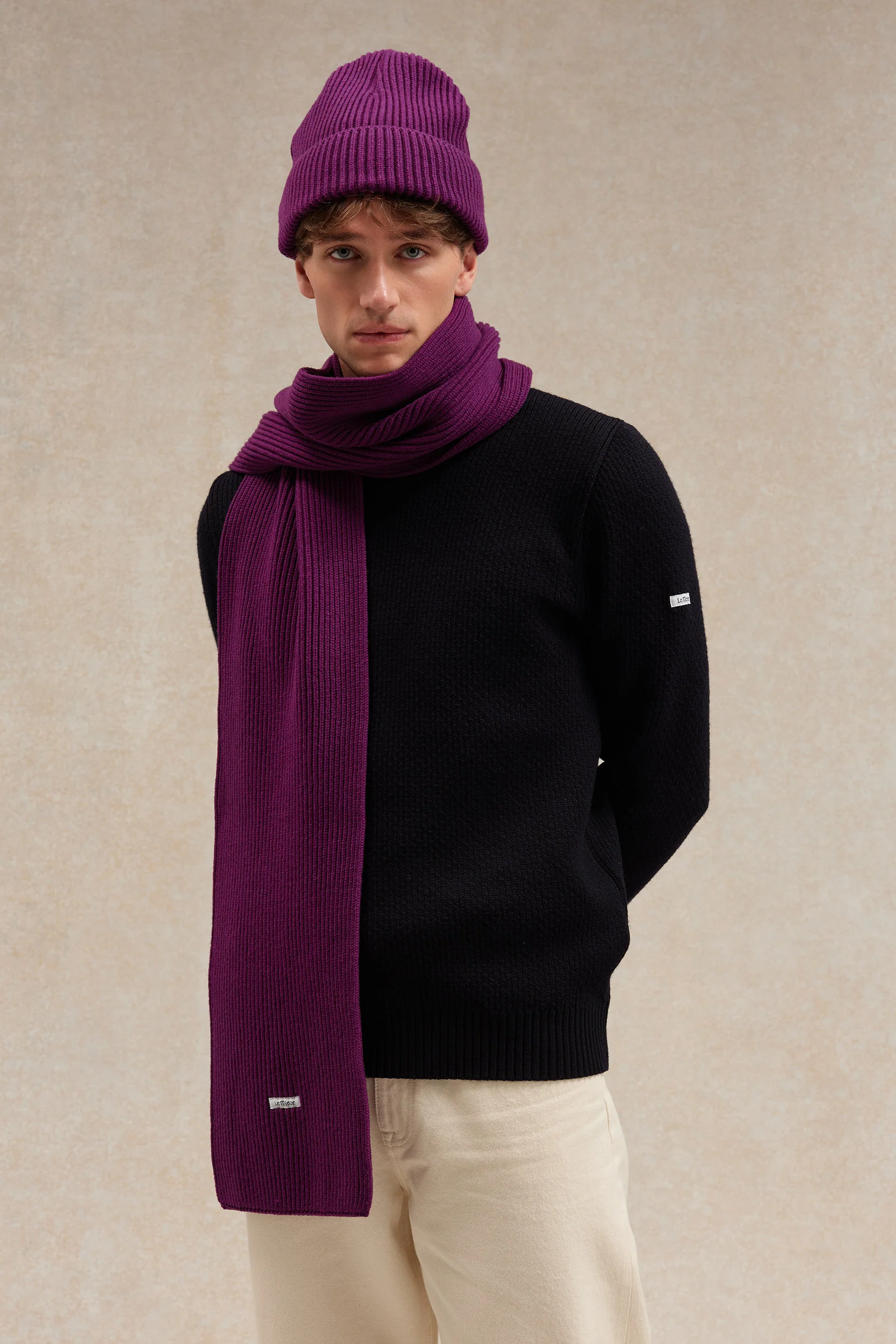 Bonnet extra doux mixte prune - Image 4