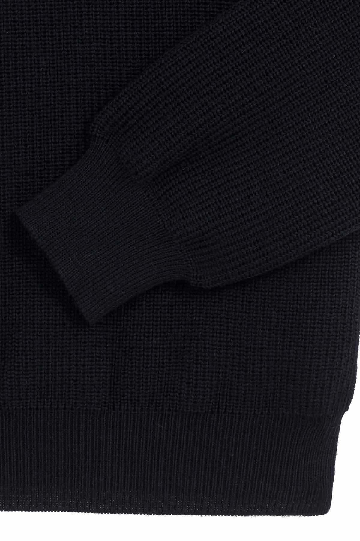 Pull camionneur bleu marine pour femme en laine vierge - Image 6