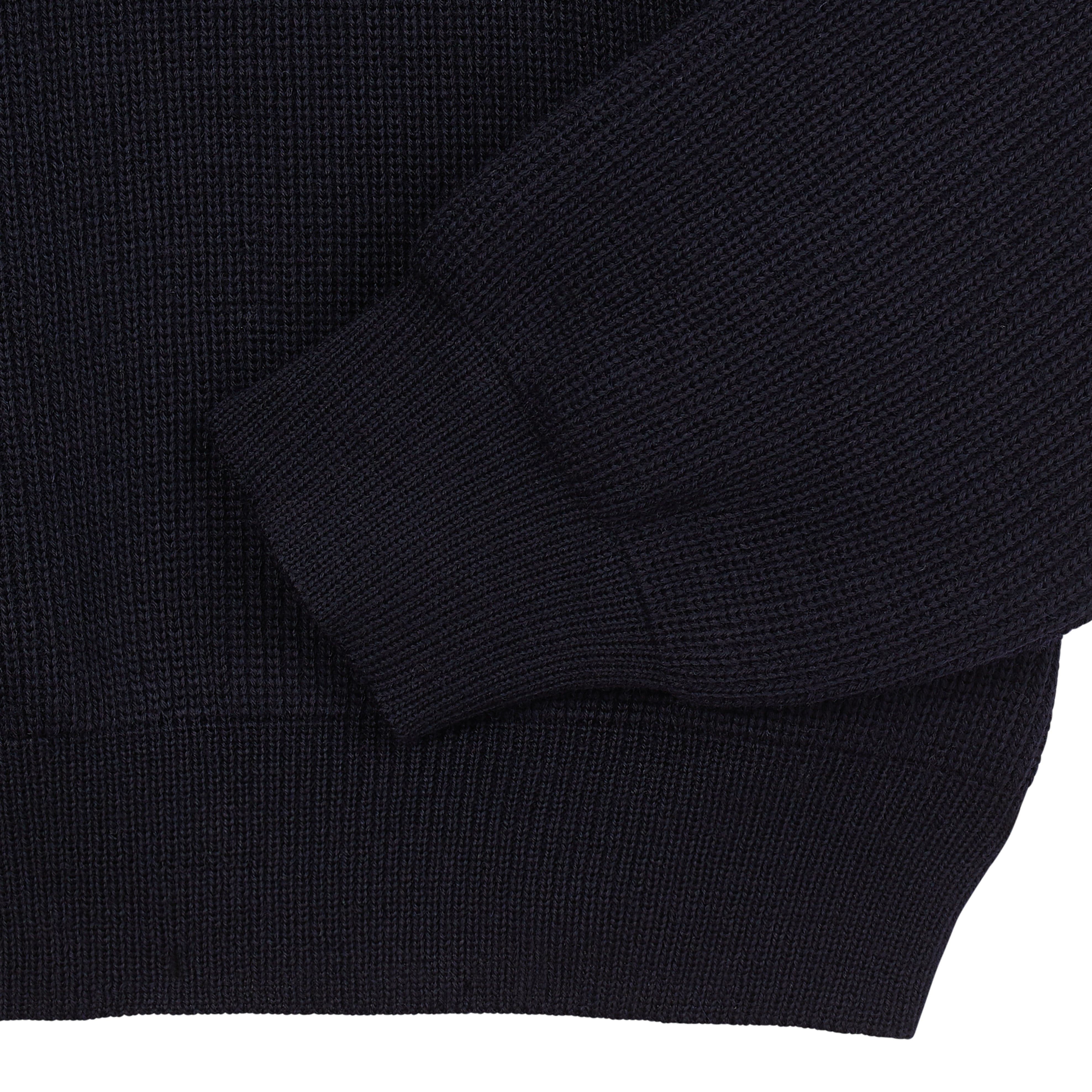Pull camionneur bleu marine pour homme en laine vierge - Image 8