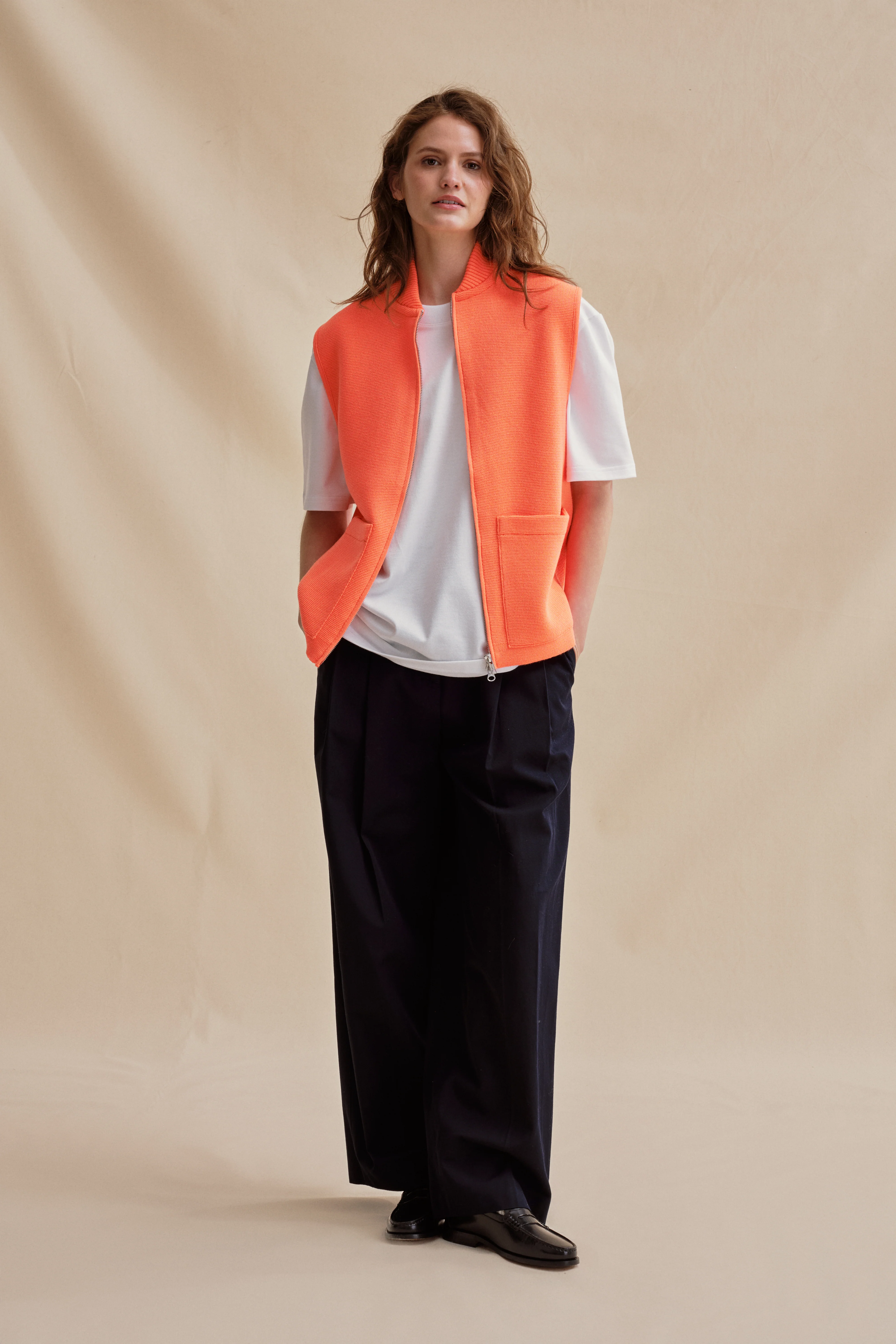 Gilet zippé orange Milano pour femme - Image 3