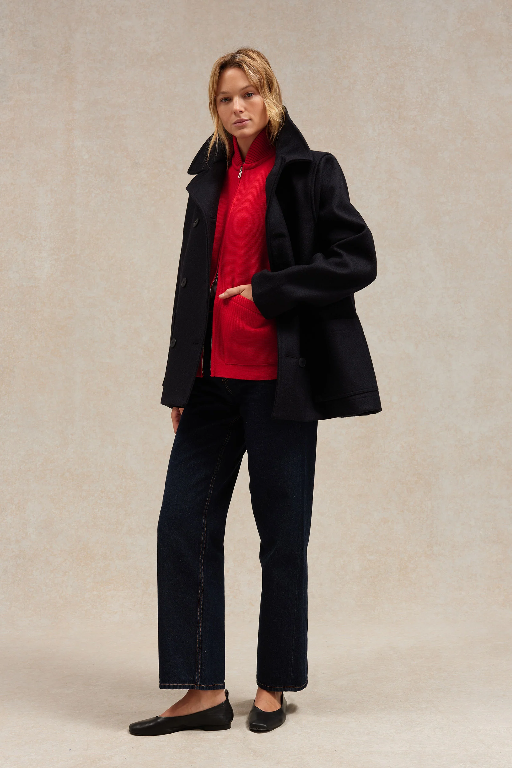 Gilet zippé rouge Milano pour femme - Image 4