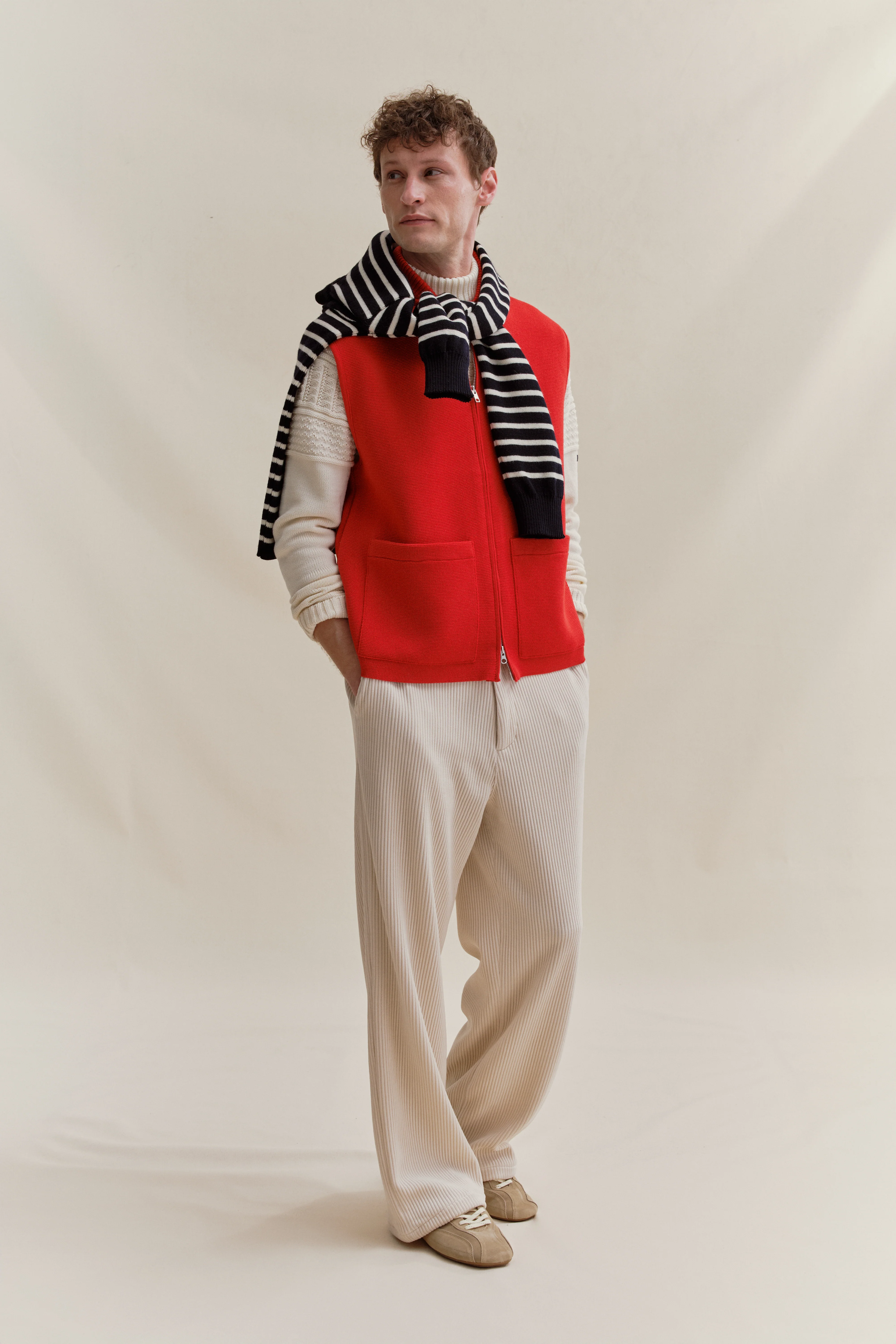 Gilet zippé rouge Milano pour homme - Image 9
