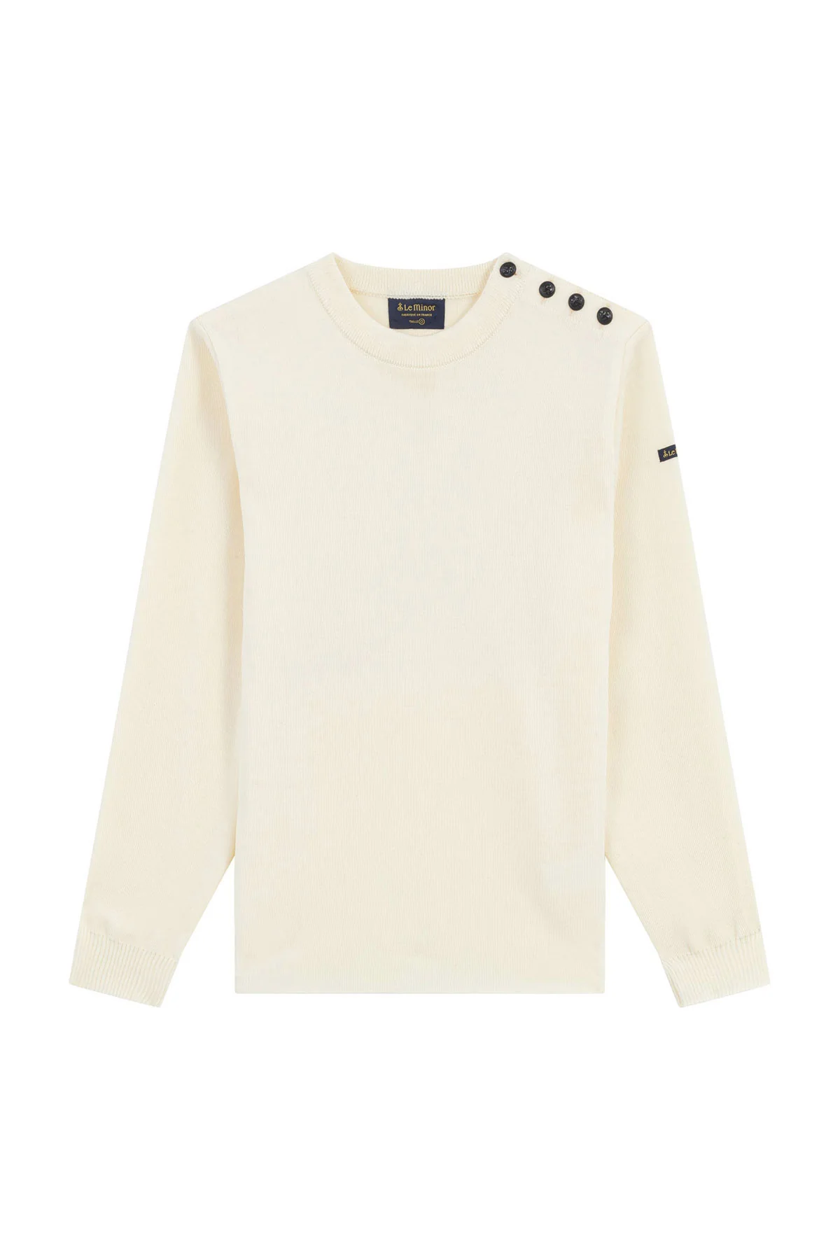 Pull marin en laine mérinos écru pour femme - Image 3