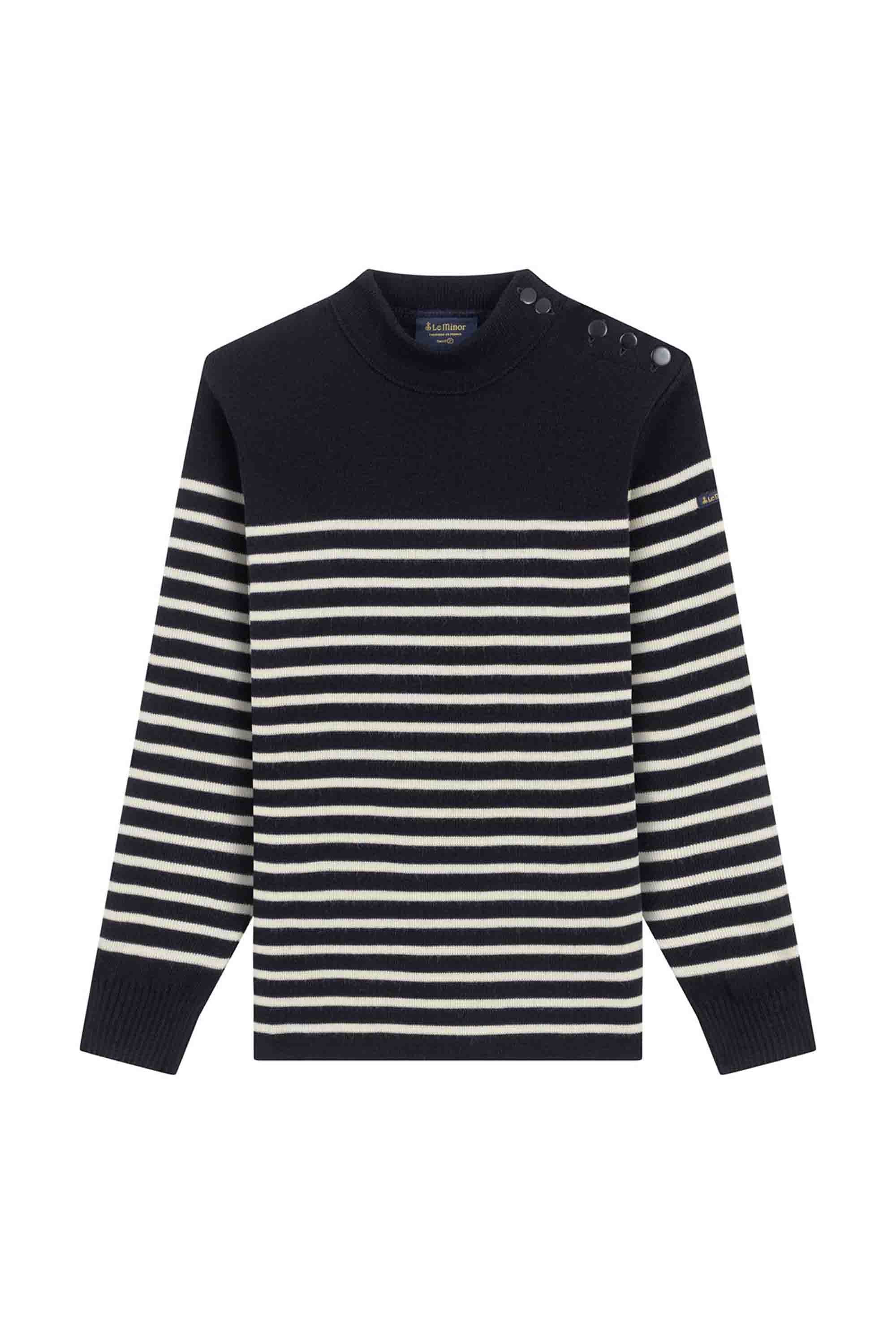 Pull marinière bleu marine pour femme - Image 4