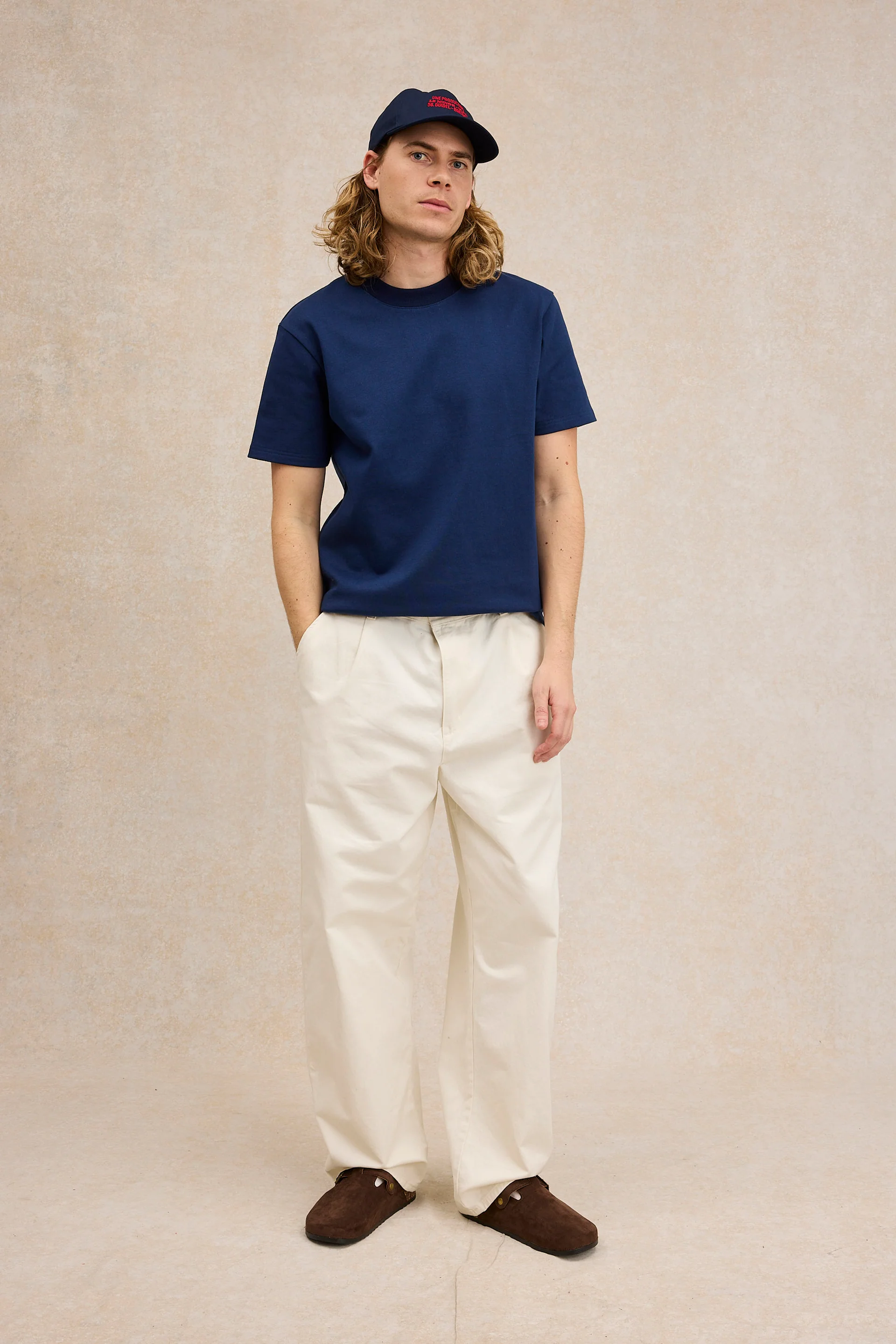 T-shirt en coton épais bleu marine pour homme - Image 3