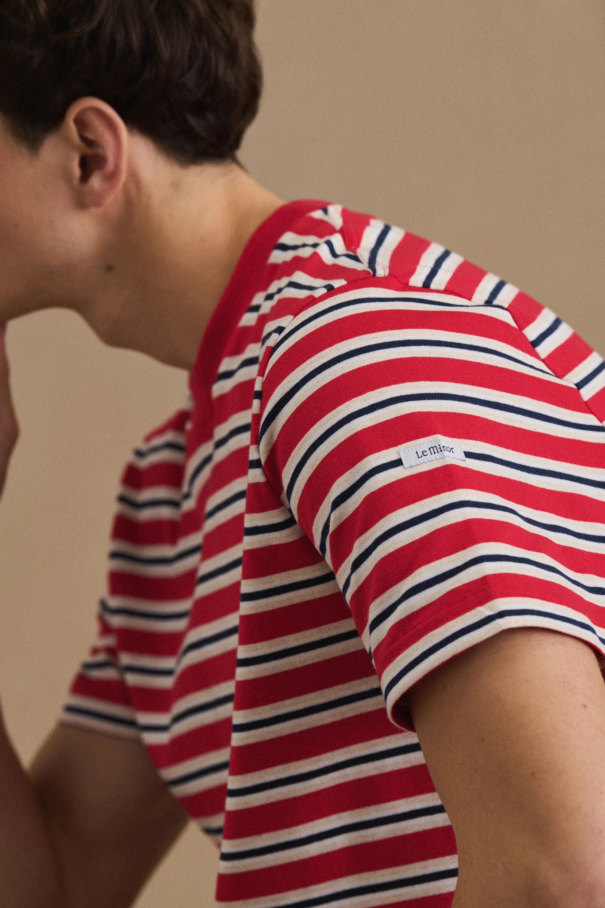T-shirt rayé Andy rouge - Image 3