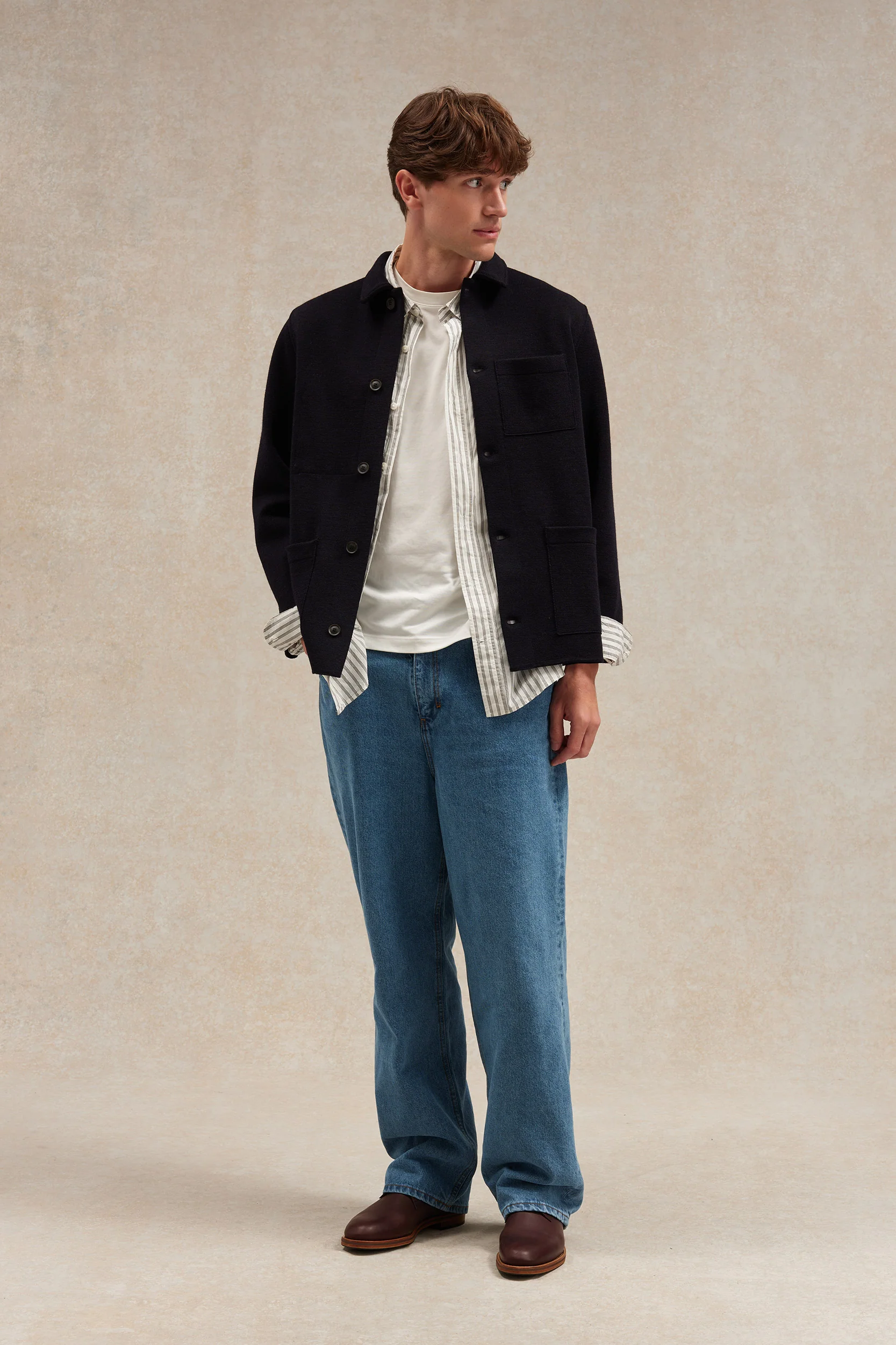 Veste de travail bleu marine en maille Milano pour homme - Image 4